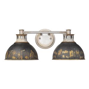 Kinsley 2-Light Bathroom Vanity Light Vanity in Aged Galvanized Steel