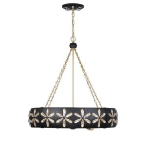 Venice 6-Light Chandelier in Metropolis Black and Gold by Breegan Jane