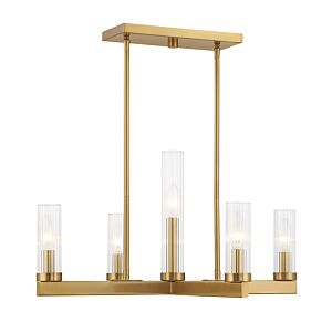 Carina 5-Light Chandelier in Warm Brass