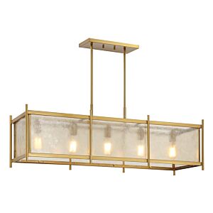 Jacobs 5-Light Linear Chandelier in Warm Brass