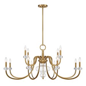 Bergdorf 12-Light Chandelier in Warm Brass