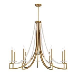 Helen 9-Light Chandelier in Warm Brass