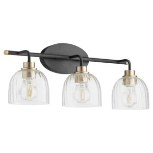 Espy 3-Light Bathroom Vanity Light in Textured Black w with Aged Brass