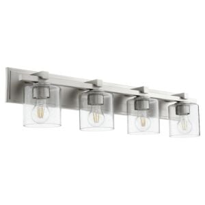 5369 Vanities 4-Light Bathroom Vanity Light in Satin Nickel w with Clear/Seeded