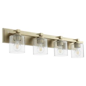 5369 Vanities 4-Light Bathroom Vanity Light in Aged Brass w with Clear/Seeded