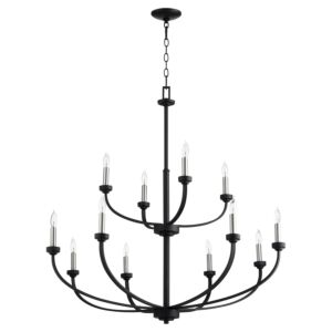 Reyes 12-Light Chandelier in Textured Black