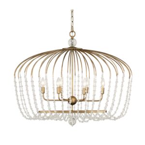 Voliere 6-Light Pendant in Havana Gold