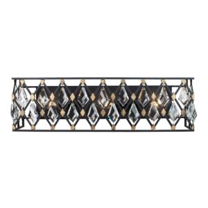 Windsor 3-Light Bathroom Vanity Light in Carbon with Havana Gold