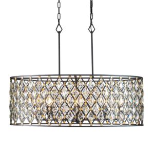 Windsor 8-Light Pendant in Carbon with Havana Gold