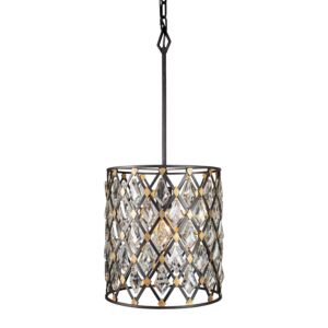 Windsor 1-Light Pendant in Carbon with Havana Gold