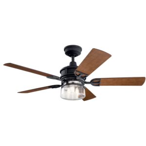 Lyndon 3-Light 52" Outdoor Ceiling Fan in Distressed Black