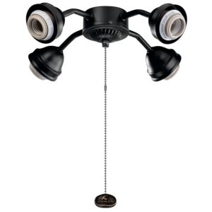 Accessory 4-Light LED Fan Fitter in Satin Black