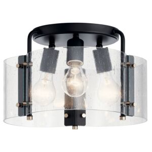 Thoreau 3-Light Semi-Flush Mount in Black