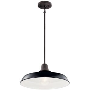 Pier 1-Light Outdoor Pendant with Semi-Flush Mount in Black