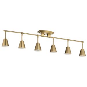 Sylvia 6-Light Rail Light in Brushed Natural Brass