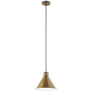 Zailey 1-Light Pendant in Natural Brass