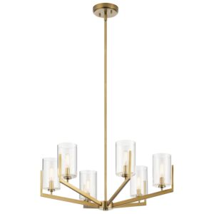 Nye 6-Light Chandelier in Brushed Natural Brass