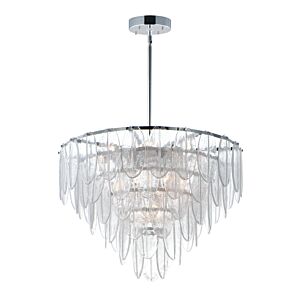 Glacier 19-Light Chandelier in White with Polished Chrome