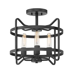 Kent 4-Light Semi-Flush Mount in Matte Black