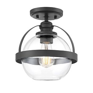 Pendleton 1-Light Semi-Flush Mount in Matte Black