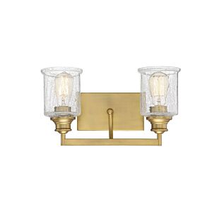 Hampton 2-Light Bathroom Vanity Light Bar in Warm Brass