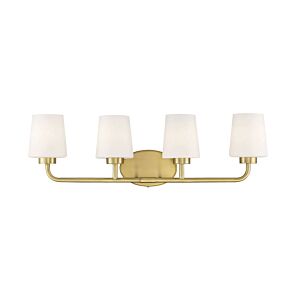 Capra 4-Light Bathroom Vanity Light Bar in Warm Brass