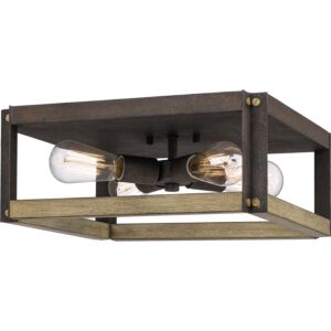 Finn 4-Light Flush Mount in Rustic Black