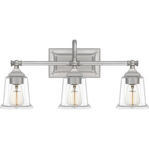 Nicholas 3-Light Bathroom Vanity Light in Brushed Nickel