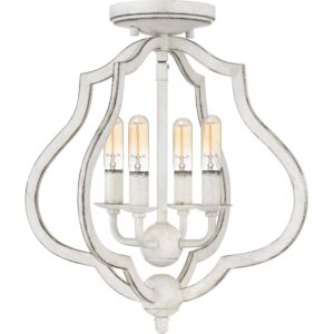 O'Keefe 4-Light Semi-Flush Mount in Antique White