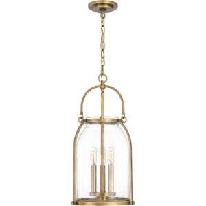 Colonel 3-Light Pendant in Weathered Brass