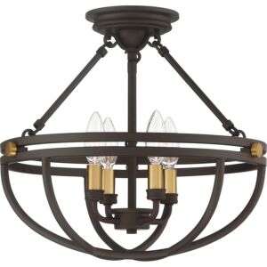 Four Light Semi-Flush Mount by Quoizel