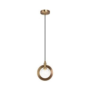 Astro 1-Light Pendant in Aged Gold Brass