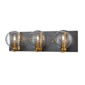 Tropea 3-Light Bathroom Vanity Light in Brass and Graphite