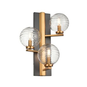 Tropea 3-Light Wall Sconce in Brass and Graphite