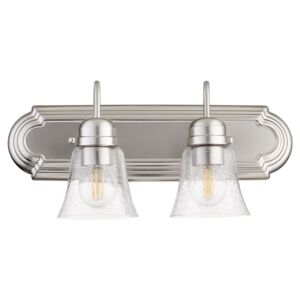 5094 Vanities 2-Light Bathroom Vanity Light in Satin Nickel w with Clear/Seeded