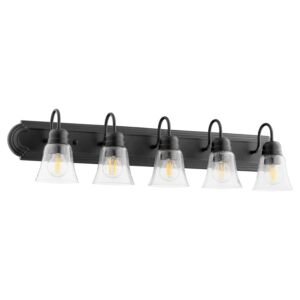 5094 Vanities 5-Light Bathroom Vanity Light in Textured Black w with Clear/Seeded