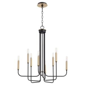 Hope 8-Light Chandelier in Textured Black w with Aged Brass