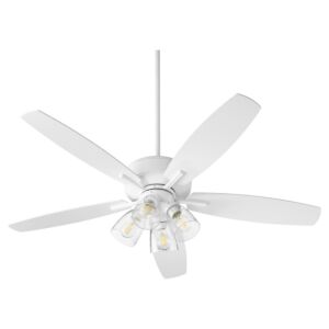 Breeze 4-Light 52" Hanging Ceiling Fan in Studio White