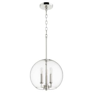 873 Globe Pendants 3-Light Pendant in Polished Nickel