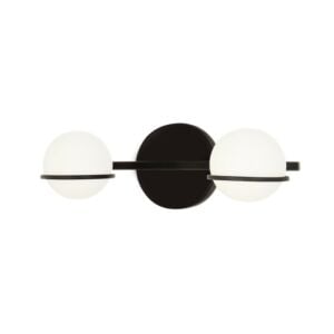 Fusion 2-Light Bathroom Vanity Light Bar in Matte Black