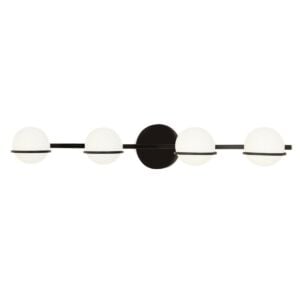 Fusion 4-Light LED Bathroom Vanity Light Bar in Matte Black