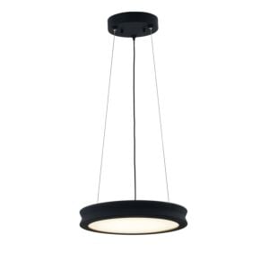 Fusion LED Pendant in Matte Black - Textured