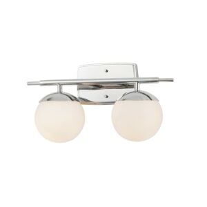 Fusion 2-Light Bathroom Vanity Light Bar in Polished Chrome