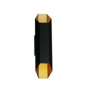 Monterey LED Outdoor Wall Sconce in Matte Black w with Brass