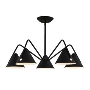 Zag LED Chandelier in Matte Black - Textured