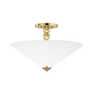 Flare 2-Light Flush Mount in Aged Brass