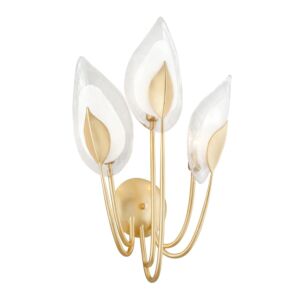 Blossom 3-Light Wall Sconce in Gold Leaf