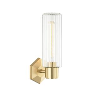 Roebling 1-Light Wall Sconce in Aged Brass