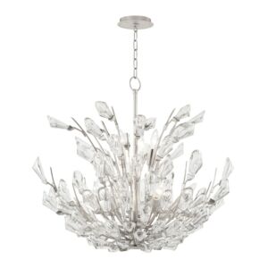 Tulip 9-Light Chandelier in Silver Leaf