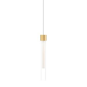 Linger 1-Light LED Pendant in Natural Brass